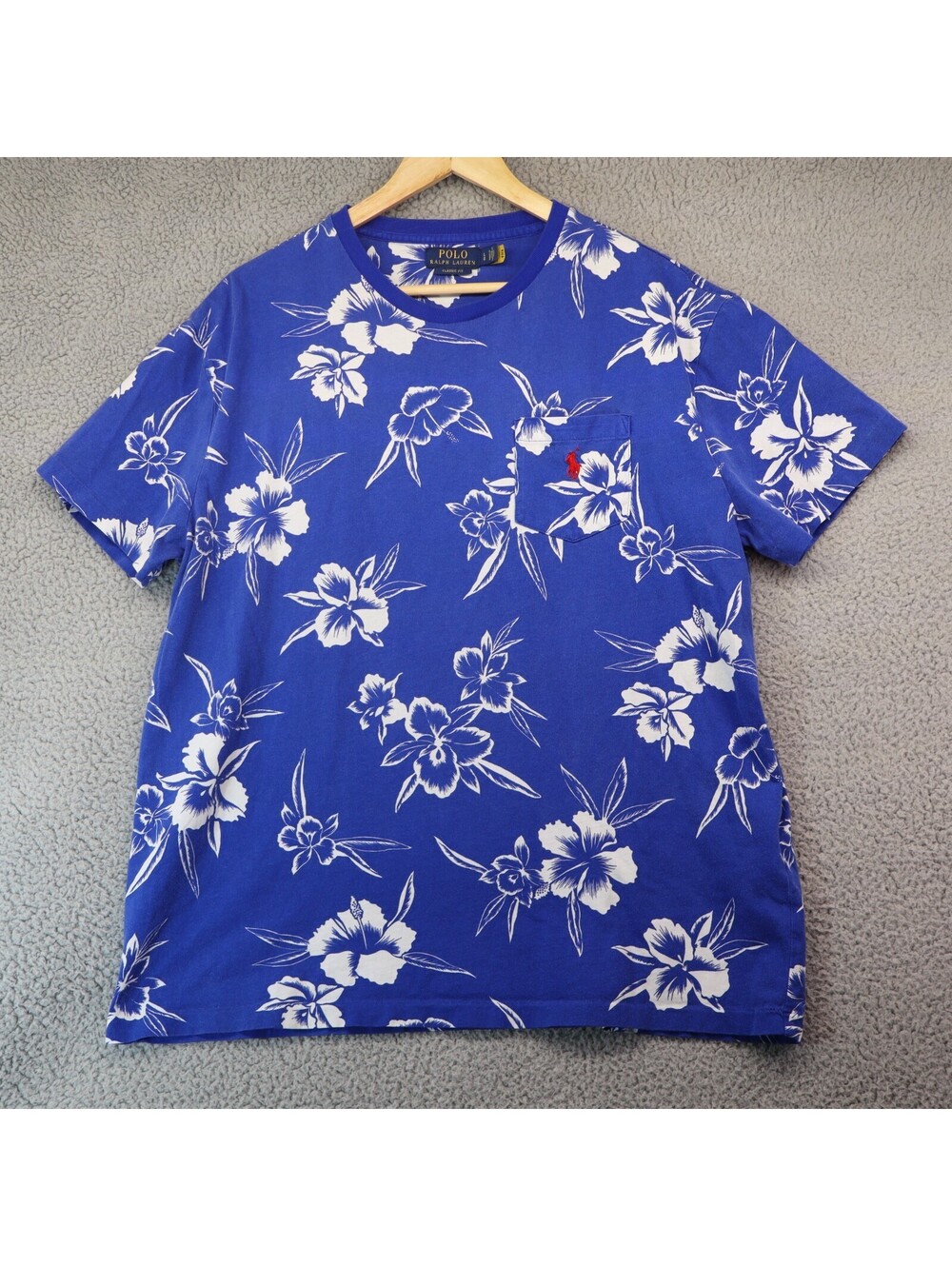Polo Ralph Lauren Men Large Floral Hibiscus Pocket Classic
